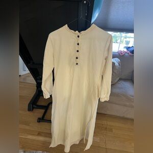 SHEIN Cream Long Sleeve Dress